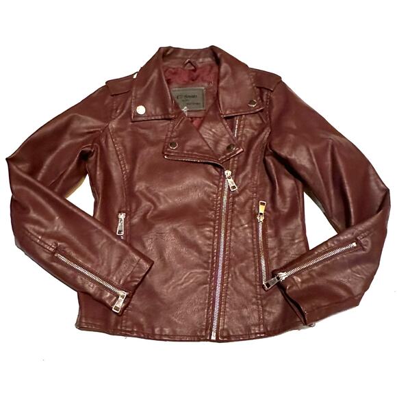 Ci Sono Kids Vegan Leather Moto Jacket Girls 10